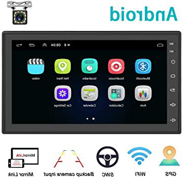Android Coche Radio 2 DIN GPS CAMECHO 7 Pulgadas capacitiva Pantalla táctil Completa Bluetooth WiFi Reproductor de Radio FM Duplicar Pantalla para teléfonos iOS Android + Cámara de Respaldo