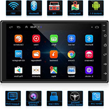 ANKEWAY 2 DIN Android 9.1 Radio del Coche Navegación GPS 7 Pulgadas 1080P HD Pantalla Táctil WiFi/Bluetooth Autoradio Manos Libres 1G/16G Multimedia Car Stereo+Internet WiFi+Cámara de Visión Trasera