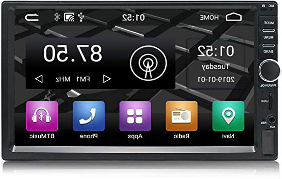 Panlelo S1 Android 9.0 2 DIN Universal 7 Pulgadas Autoradio Pantalla Táctil Navegación GPS Am FM RDS 1080P HD Quad Core 16G Reproductor de Audio del Coche WiFi Bluetooth Control del Volante