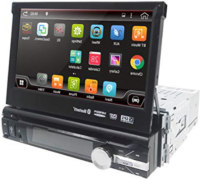 Android 9.0 Radio universal 1 DIN Radio de coche 7 pulgadas GPS Auto Navigator 2G RAM 32G ROM compatible con pantalla táctil WiFi Bluetooth espejo Link volante control RDS subwoofer cámara de marcha