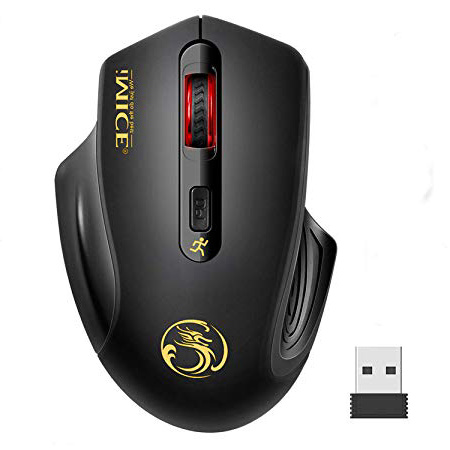 iAmotus Ratón Inalámbrico, 2.4GHz Wireless Ratón Silencioso Optico 3DPI de Ajustable con Nano USB Receptor de Mouse Ergonómico para Escritorio/Windows/Linux/Vista/PC/Mac
