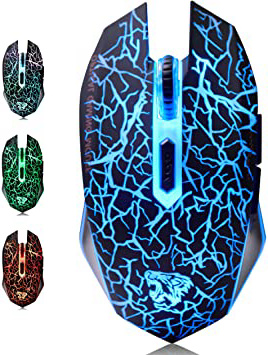 M2 Inalámbrico Ratón, Recargable con Silencioso Ratón óptico Gaming Wireless Mouse con receptor nano 6 Botones para Ordenador Mac Notebook Desktop Laptop