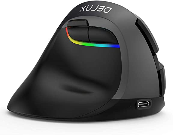 DELUX Ratón vertical inalámbrico, ergonómico