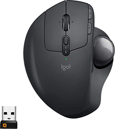 Logitech MX Ergo Ratón Trackball Inalámbrico Ergonómico, Bluetooth/2.4 GHz con Receptor Unifying USB, Ángulo del Trackball Ajustable, Rueda de Precisión Inclinable, Carga USB-C, PC/Mac/iPad OS, Negro