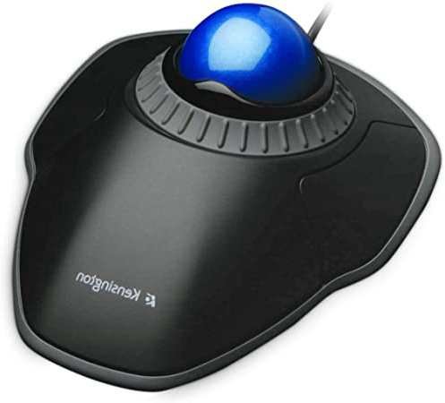 Kensington K72337EU Ratón Orbit, Ratón con Cable Compacto y Ergonómico con Trackball, Para Mac y Windows con Anillo de Desplazamiento, Diseño Ambidiestro y Seguimiento Óptico, Azul