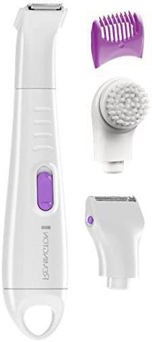 Remington WDF5030 - Kit de Depilación, Depiladora Femenina para Zona Bikini y 4 Accesorios, Inalámbrica, Uso Seco y Mojado, Blanco y Morado