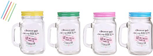 Lote de 20 Jarras de Cristal con Caña Frases"MOMENTOS ESPECIALES" Jarras, Tazas para Detalles, regalos y recuerdos de Bodas, Bautizos, Comuniones y Cumpleaños