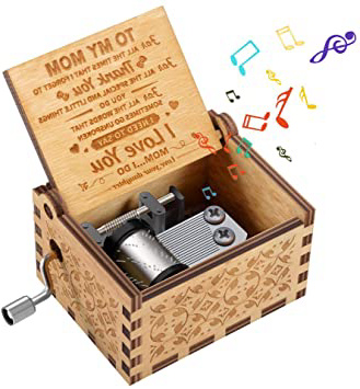 Caja de música de Madera con manivela para tu Amor