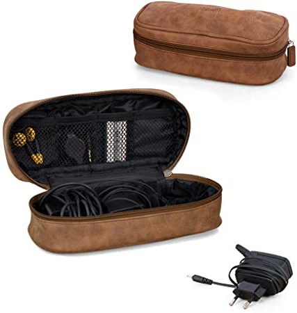 Balvi - Organizador de Cables l'Hédoniste. Estuche para Llevar los Cables y Cargadores. Gran Regalo para viajeros. Fabricado en Piel sintética.