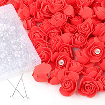 VINFUTUR 200pcs Rosas Artificiales Rojas