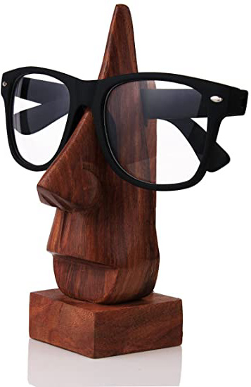 Talladas a mano regalos de Navidad peculiar nariz en forma de Rosewood decorativo espectáculo lectura solvidrio soporte