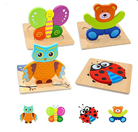 4 Pcs Puzzle de Madera,