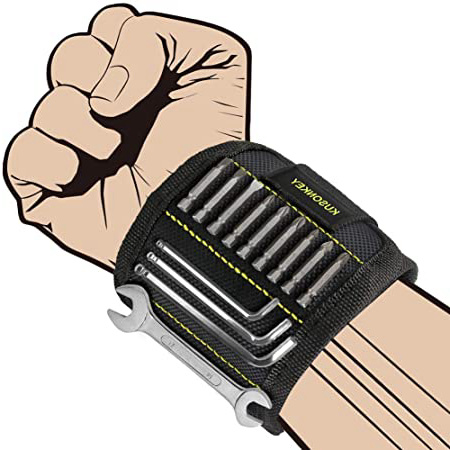 Kusonkey - Pulsera magnética con 15 potentes imanes, ideal como regalo para padre, carpintero, hombre, papá, cumpleaños, bricolaje, etc.