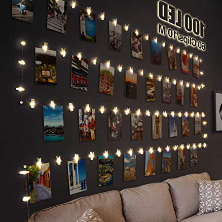 Litogo Clip Cadena de Luces LED, 10m 100 Led Colgar Fotos de Luces 60 Pinzas Para Fotos Fotoclips Guirnalda de Luces Pinzas con Luz para Colgar Fotos Por decoración, Habitaciones, Bodas,Cumpleaños