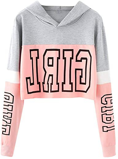 Sudaderas Adolescentes Chicas, Fossen Sudaderas Mujer Tumblr con Capucha - Emoticon Estampado Blusa Tops Camiseta de Manga Larga