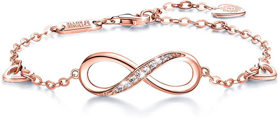 Billie Bijoux Pulsera de Plata esterlina Mujer Símbolo Amor Infinito Brazalete de Mujer Ajustable Regalo Ideal el día de San Valentín