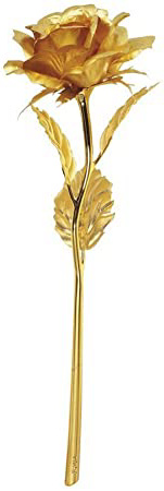 Pixnor Rosa bañada en oro de 24 K de alta pureza, una obra de arte, el mejor regalo para el día de San Valentín, Día de la madre, Navidad, cumpleaños, bodas - Hecho a mano, dura para siempre