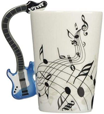 ufengke Creativo Guitarra Azul Tazas