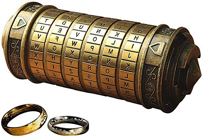 Código Da Vinci Mini Cryptex Regalo de Cumpleaños del Día de San Valentín para Girlfriend Boyfriend (Bronze)