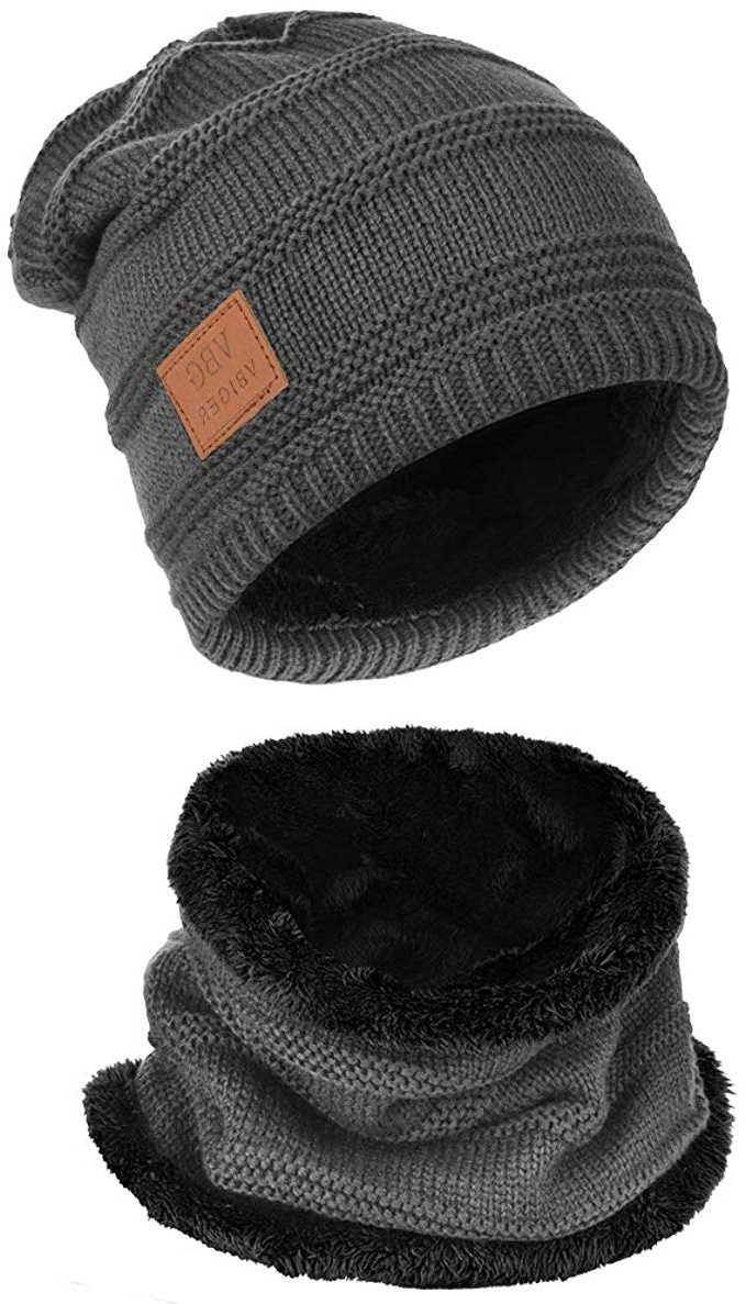 VBIGER Gorras Con Bufanda y Gorros de punto Sombreros de Invierno Hombre