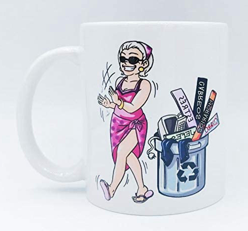 Taza ''Feliz jubilación" (Modelo femenino)