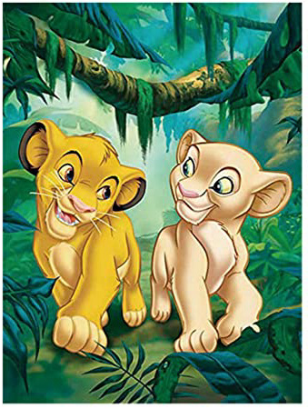 Diy 5D Diamante Pintura Dibujos Animados León Rey Mosaico Artesanía Pintura Conjunto Diamante Decoración De La Pared Pintura Regalo De Los Niños(30x40cm)