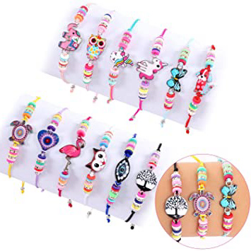 Tacobear 12 Piezas Pulsera Amistad Pulsera Niña Pulsera Unicornio Pulseras de Cuerda Trenzada Brazalete Joyería Niña Regalo de Cumpleaños de Fiesta (Estilo de Mezcla de Animales)