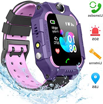 BANLVS Smartwatch Niños, 2019 Nuevo Reloj Inteligente Niños con Flashlight, IP67 LBS SOS, Cámara, Smartwatch con Ranura para Tarjeta SIM, Regalo Niño Niña de 3-12 Años Compatible con iOS/Android