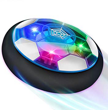 Baztoy Balón Fútbol Flotant, Recargable Pelota Futbol con Protectores de Espuma Suave y Luces LED, Balones Futbol Juguete Niños 3 4 5 6 7 8 9 10 11 12 Años, Air Power Soccer para Regalos Cumpleaños