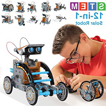 Juguetes STEM Kit de Tobot Solar Kits de Ciencia Educativa 12 en 1 Aprendizaje de Ciencia Juguetes de Construcción Alimentado por Solar Juguetes Ciencia para Niños Regalo para Niños de 8 9 10-12 Años