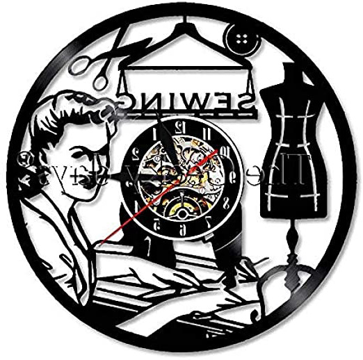 TIANZly Máquina de Coser Retro Wall Symbol Vintage Design Iluminado Quilter Decoración Regalo para Mujeres Arte Hecho a Mano