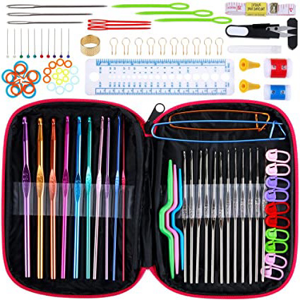 Anpro 100pcs Agujas de Ganchillos,Kit