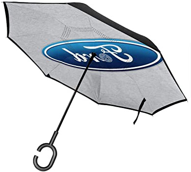 Paraguas invertido de Doble Capa con Logotipo de Westworld Ford para el automóvil Reversa Plegable al revés Manos en Forma de C - Ligero y a Prueba de Viento y ndash; Regalo Ideal