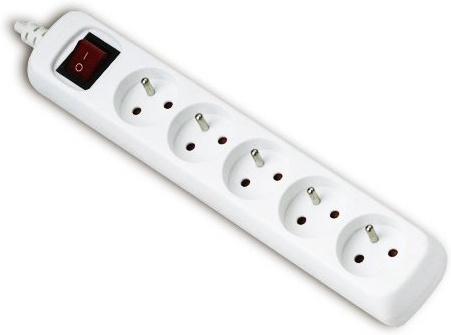 Aigostar 177195 - Regleta alargadora de 1.5 metros con 5 enchufes e interruptor