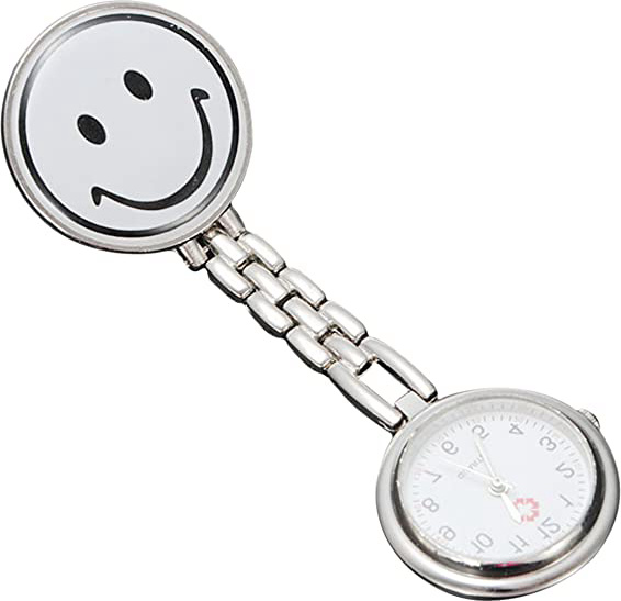 SODIAL(R) Reloj de Bolsillo Medico de Enfermera, Movimiento de Cuarzo, Broche de Reloj de Bolsillo Pendiente de Color Rosa