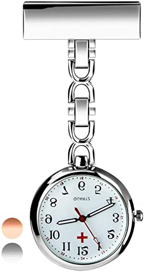 Reloj de Enfermera, Reloj de Bolsillo de Cuarzo con Broche para Colgar, Reloj de Enfermera Resistente al Agua con Silicona para Hombre Mujer Niño Niña médico Enfermeras paramédico