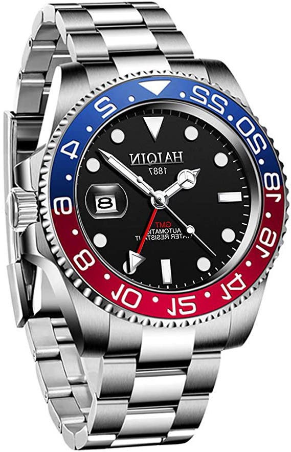 Reloj de pulsera mecánico, GMT,