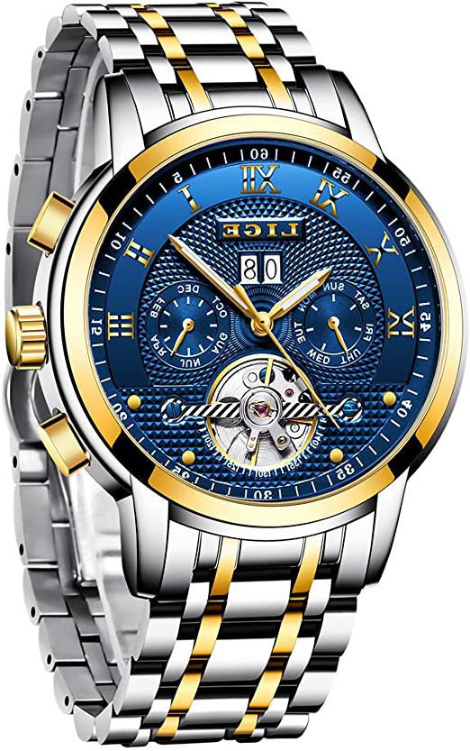 LIGE Relojes Hombre Moda Acero