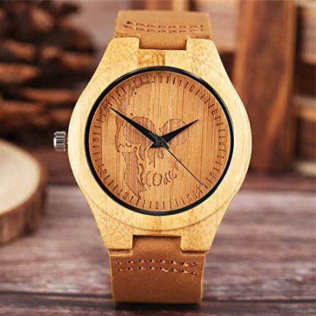 YJRIC Reloj de Madera Reloj