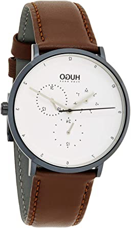 Hugo - Reloj de cuarzo para hombre con correa de piel