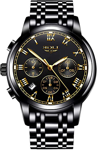 LIGE Relojes Hombre Acero Inoxidable Impermeable Deportes Analógico Cuarzo Reloj Negocios Cronógrafo Relojes Hombre