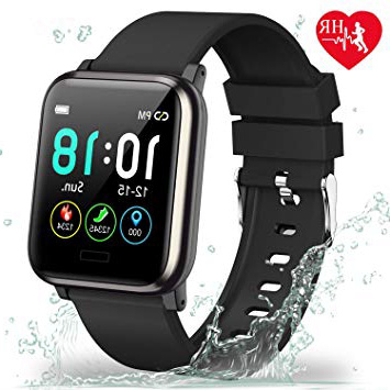 Showyoo Reloj inteligente, Pulsera de Actividad Pantalla a Color 1.3" Reloj Deportivo Monitor de Ritmo Cardíaco Sueño Presión Arterial Oxígeno Pulsera Deportiva Podómetro Impermeable para Hombre Mujer