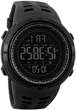 Reloj Deportivo Digital de Moda para Hombre, Resistente al Agua, Militar, cronómetro, Cuenta atrás, fácil de Leer, 1 Unidad, Color Negro