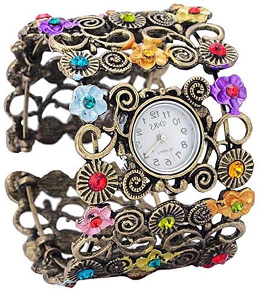LEORX Mujeres Vintage Floral pulsera