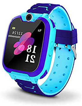 Niños Smart Watch Phone, La Musica Smartwatch para niños de 3-12 años Niñas con cámara Ranura para Tarjeta SIM Juego de Pantalla táctil Smartwatch Childrens Gift(Blue)