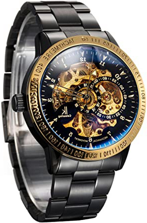 Alienwork IK Reloj Automático Hombre Mujer Analógicos Esqueleto