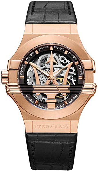 Reloj para Hombre, Colección Potenza, Movimiento mecánico automático, Solo Tiempo, en Acero y Cuero - R8821108002
