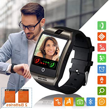 Tipmant Reloj Inteligente Mujer Hombre Smartwatch Pantalla táctil con Ranura para Tarjeta SIM Cámara Podómetro Moviles Buenos Pulsera de Actividad para Android Xiaomi Samsung Huawei (Negro)