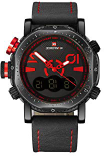 NAVIFORCE - Reloj de Pulsera Digital analógico de Cuarzo para Hombre, Correa de Piel, Impermeable, Deportivo, para Hombre