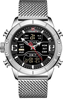 Naviforce NF9153 - Reloj de Pulsera analógico y Digital de Cuarzo para Hombre con cronómetro, Calendario, Alarma